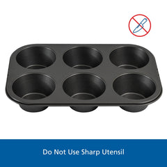 Mainstays 6 Cup Jumbo Muffin Pan, Non-Stick Bakeware,3.4 inch Diameter Cups,Gray,Carbon Steel - Image 6